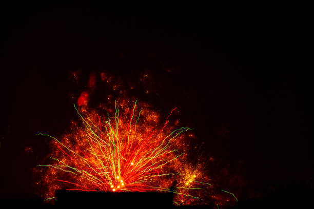 color explosion. the holiday fireworks are in full bloom. - opening ceremony flash imagens e fotografias de stock