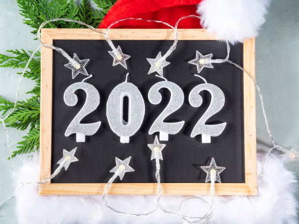 istock New year 2022 numbers on blackboard with star shape lights 1360639873