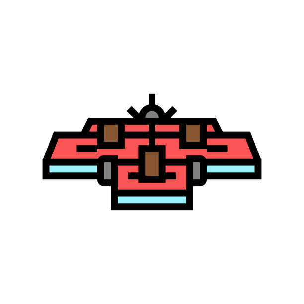 mower farm equipment color icon vector illustration mower farm equipment color icon vector. mower farm equipment sign. isolated symbol illustration manure-spreader stock illustrations