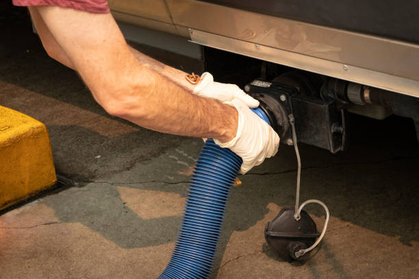 istock RV holding tanks sewer hose connection 1360649176