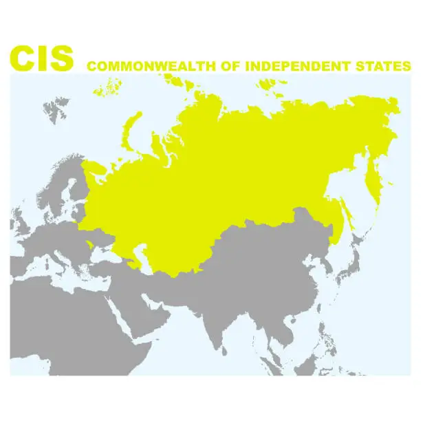 Vector illustration of vector map with location of the Commonwealth of Independent States