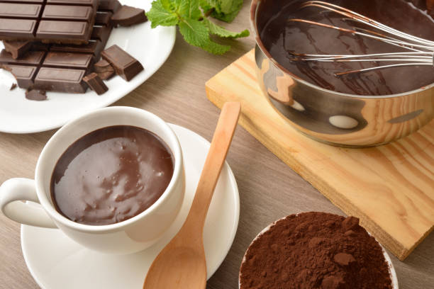 istock Cup homemade hot chocolate freshly served from the saucepan elevated 1360654181