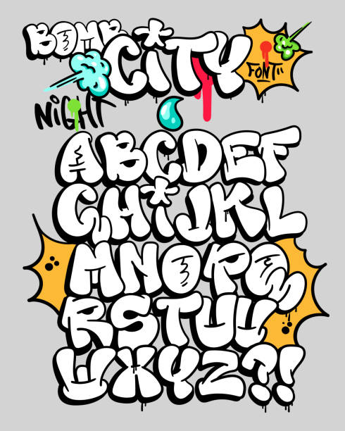 Alphabet letters spray paint abc hi-res stock photography and images - Alamy