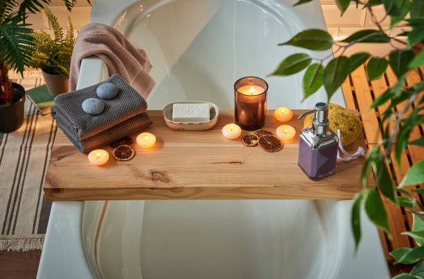 istock luxury bathroom interior decoration with bath tub 1360659560