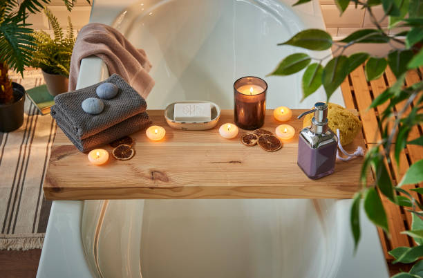 istock luxury bathroom interior decoration with bath tub 1360659611