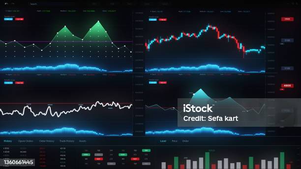 Multiple Fake Computer Interface Screen Big Data Analytic Science ...