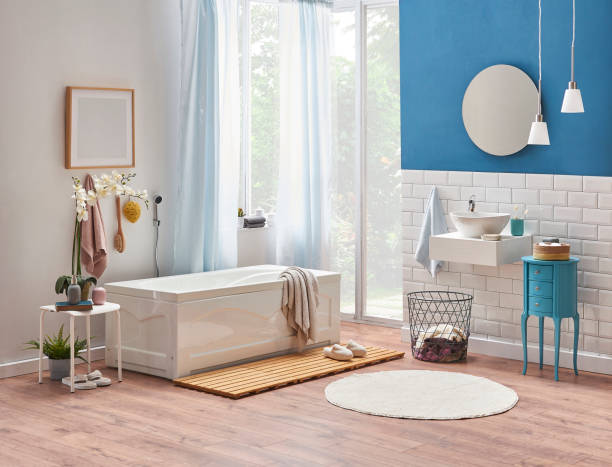 istock luxury bathroom interior decoration with bath tub 1360664348