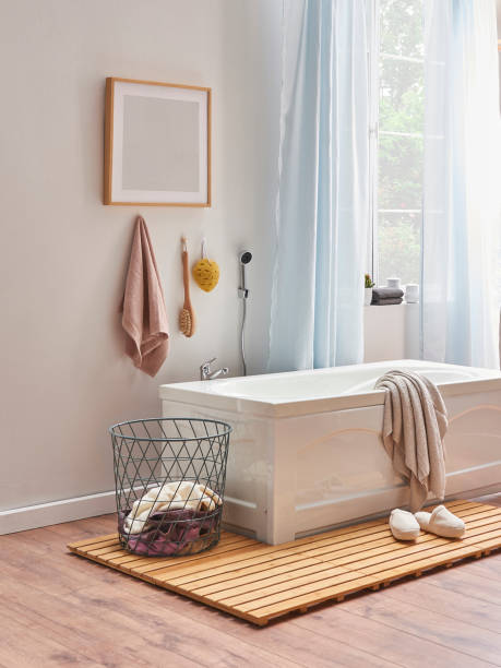 istock luxury bathroom interior decoration with bath tub 1360664368