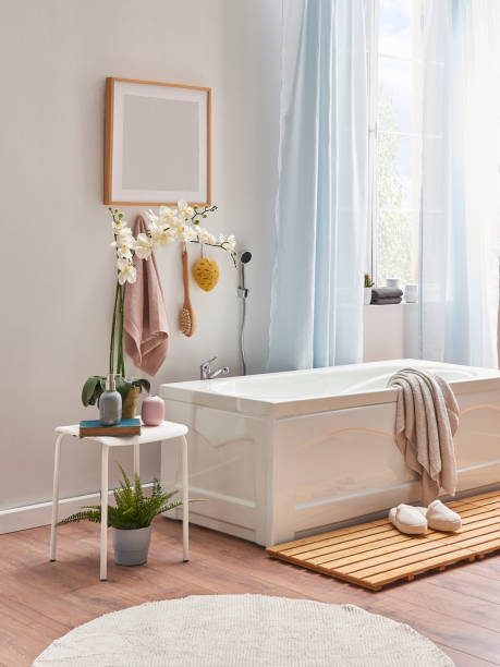 istock luxury bathroom interior decoration with bath tub 1360664371