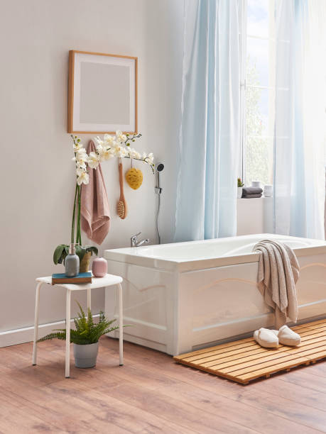 istock luxury bathroom interior decoration with bath tub 1360664391