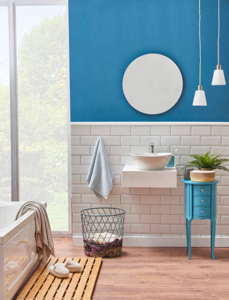 istock luxury bathroom interior decoration with bath tub 1360664431