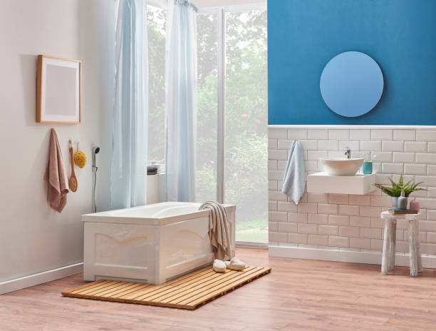 istock luxury bathroom interior decoration with bath tub 1360664466