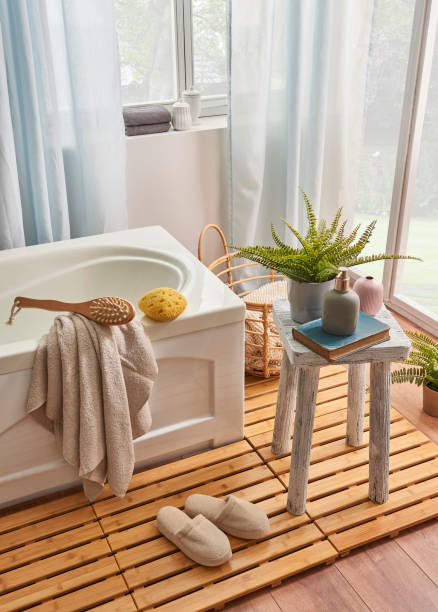 istock luxury bathroom interior decoration with bath tub 1360664606