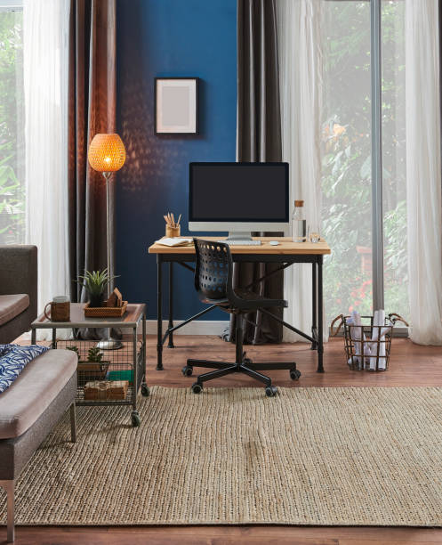 istock home modern home office and decorative living room style. 1360666955