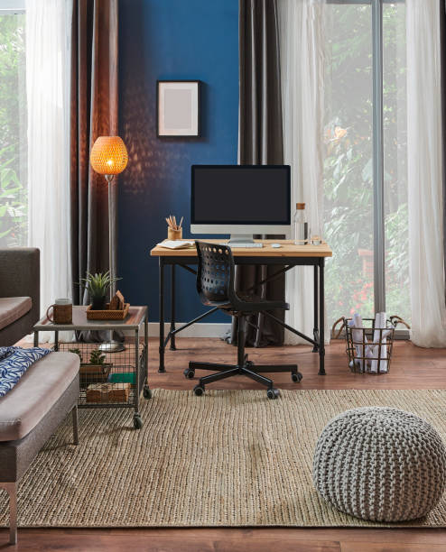 istock home modern home office and decorative living room style. 1360666957