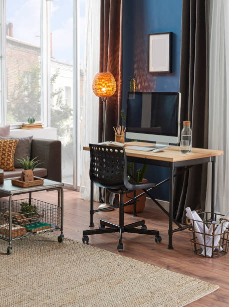istock home modern home office and decorative living room style. 1360667099