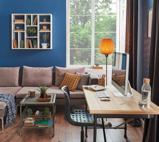 istock home modern home office and decorative living room style. 1360667539
