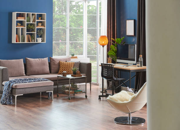 istock home modern home office and decorative living room style. 1360667540