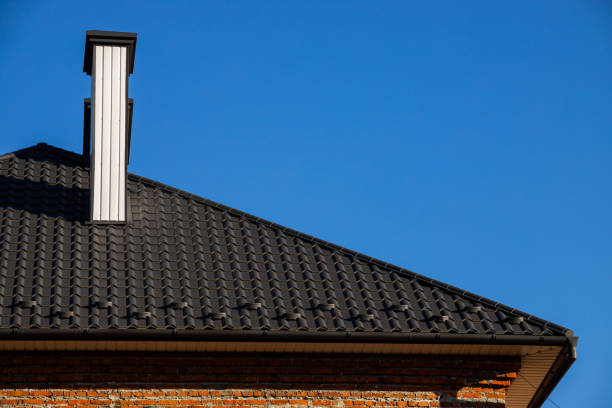 istock Roof metal sheets. Modern types of roofing materials 1360668716