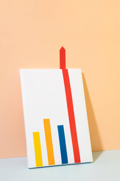 istock Business Growth Chart with Red Bar Rising Up 1360674154