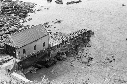 The old lifeboat station at The Lizard Point in Cornwall