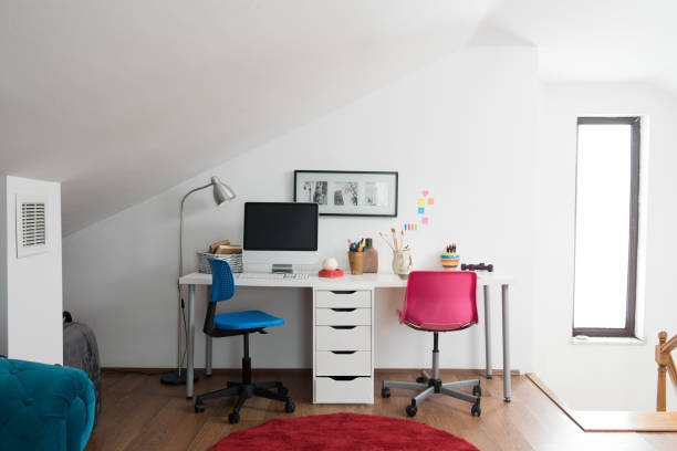 istock Reading room bookshelf old brick wall cozy interior decoration 1360679649