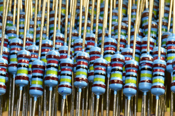 istock Artistically arranged new resistors 1360685069