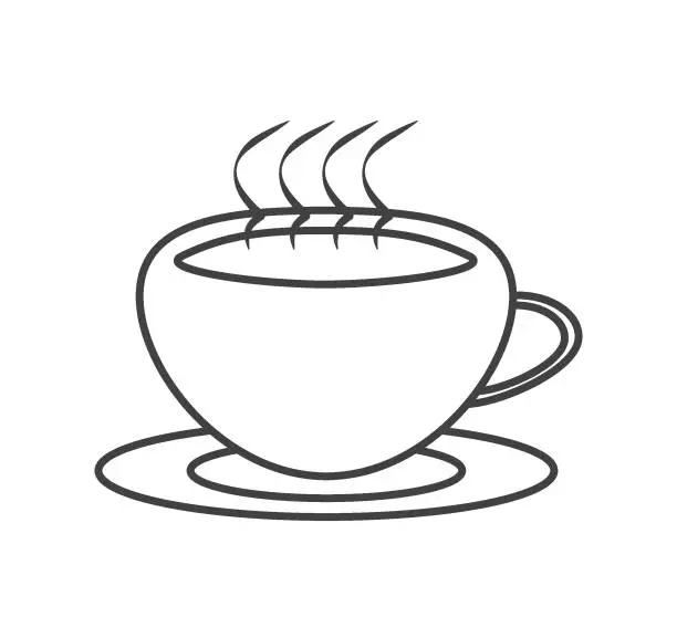 Vector illustration of Coffee or tea cup vector icon on white background