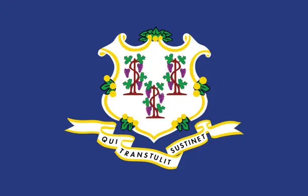 Vector illustration of Connecticut flag.