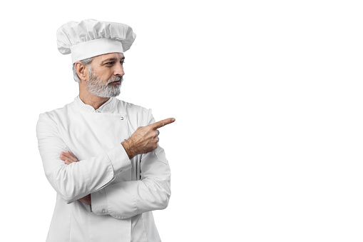 Portrait of Master chef on white background