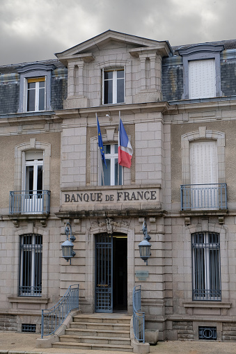 Vannes, France, December 16, 2021: Banque de France office in Vannes