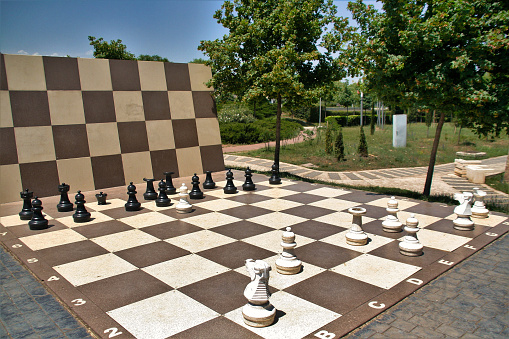 A giant size chessboard in Rika Park, Tbilisi