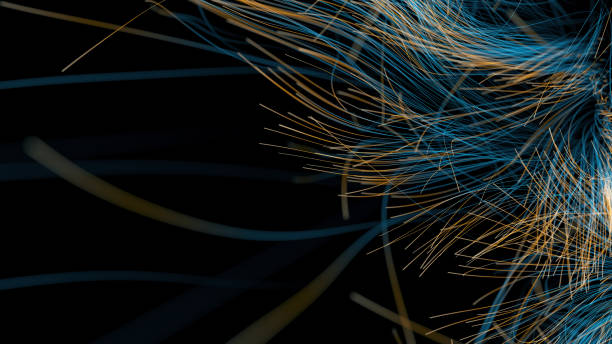 istock Shimmering Lines with Trails Background 1360692958