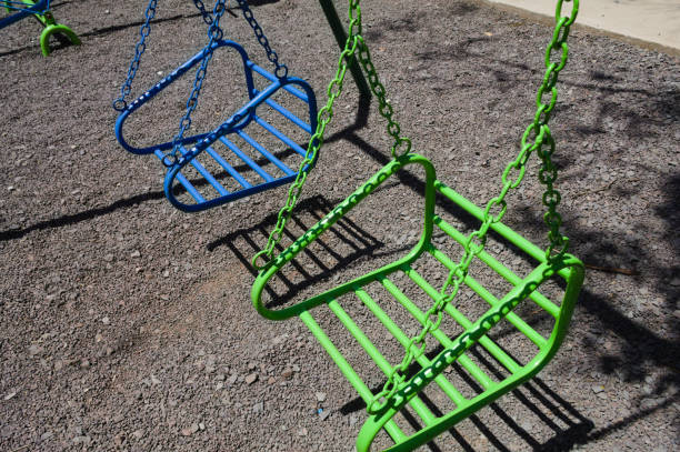 istock Children's toys in a city park with different functions 1360698284