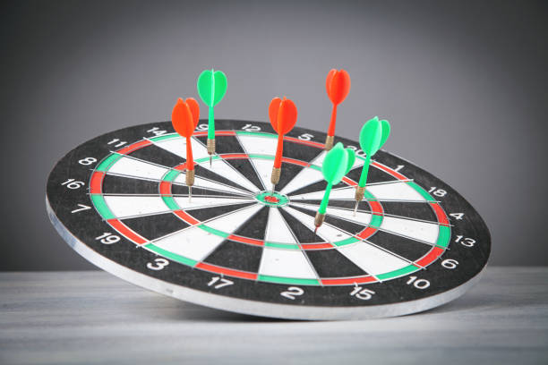 istock Dart arrows in the dartboard. Success 1360706642