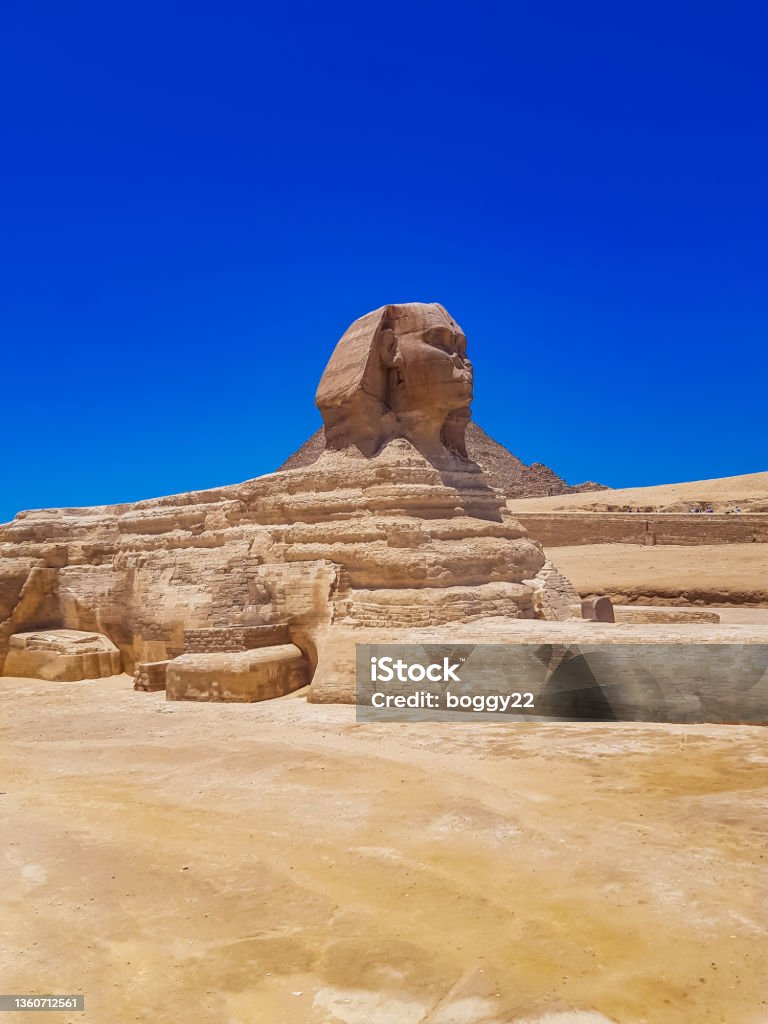 Great Sphinx of Giza in Egypt View at Great Sphinx of Giza in Egypt Sphynx Hairless Cat Stock Photo