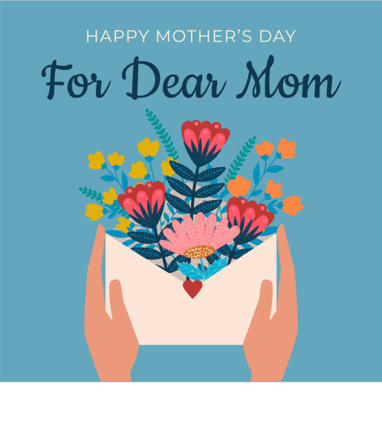 親愛なる母親のために - love flower single flower letter点のイラスト素材／クリップアート素材／マンガ素材／アイコン素材