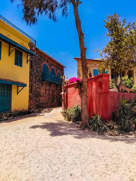 Traditional architecture from island of Goree near Dakar in Senegal