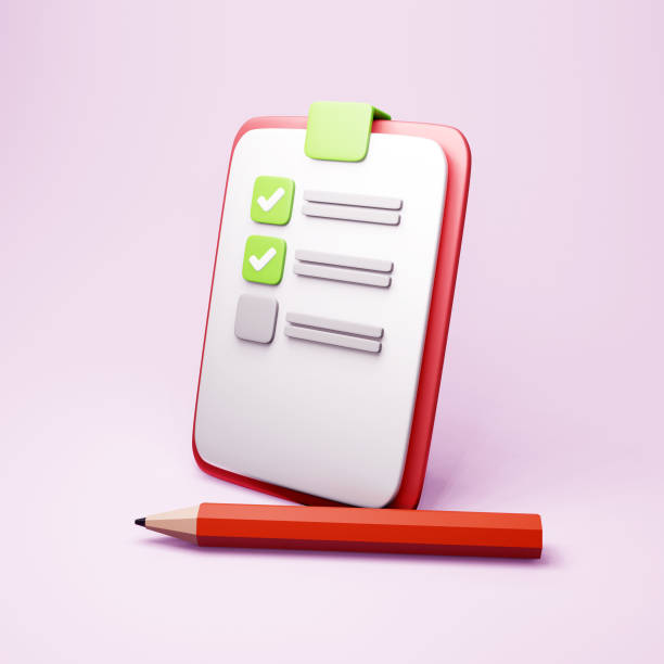 istock Important business checklist, planning for shopping reminder or project priority task list, 3d render 1360714656