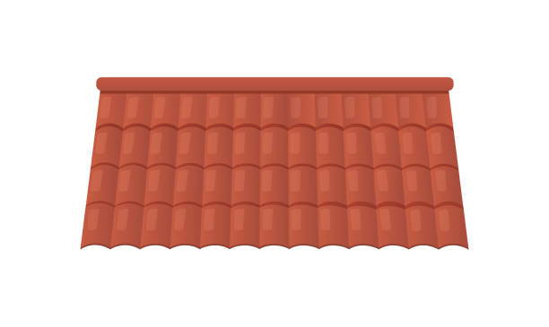ライトレッドルーフ - roof tile tile geometric shape backgrounds点のイラスト素材／クリップアート素材／マンガ素材／アイコン素材