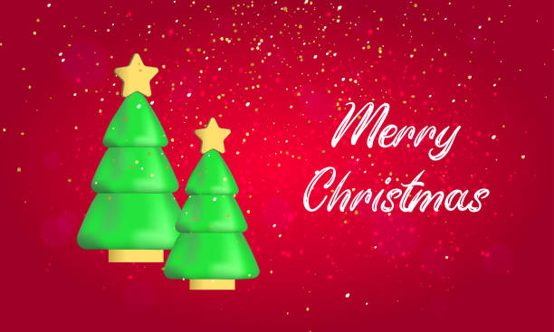 istock Christmas Banner. Red Background Greeting Card with Merry Christmas Typography Lettering Message 1360726738