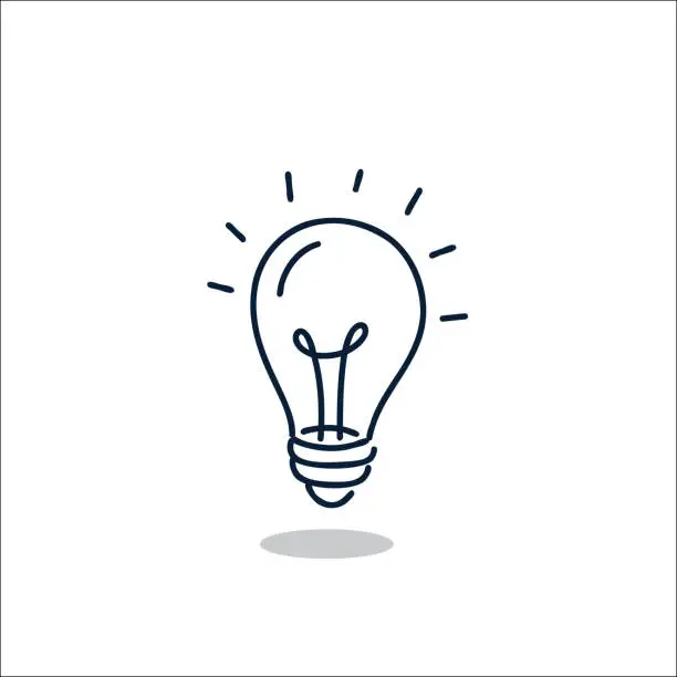 Vector illustration of Hand drawn light bulb energy and idea icon