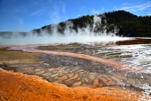 istock Rising Steam at Grand Prismatic Spring 1360733128