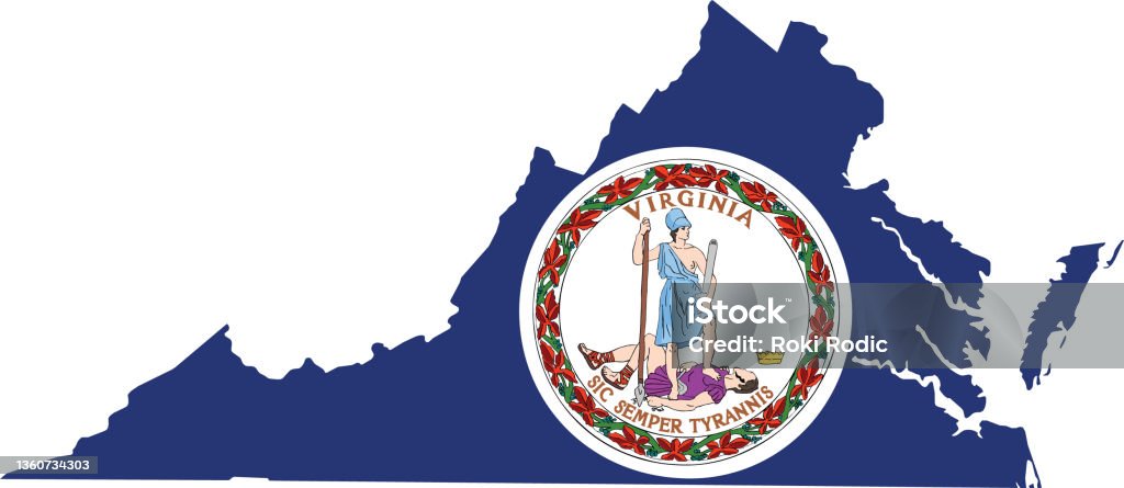 Carte Du Drapeau De La Virginie Étatsunis Vecteurs libres de droits et