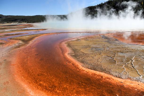 istock Rising Steam at Grand Prismatic Spring 1360735915