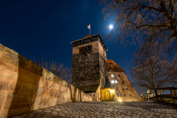 Nuremberg, Germany - Dec 20th 2021: Nürnberg castle is a well preserved landmark and travel destination in Bavaria, Germany.