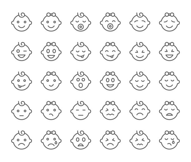 ilustrações, clipart, desenhos animados e ícones de chá de emoticons - child smiley face smiling happiness