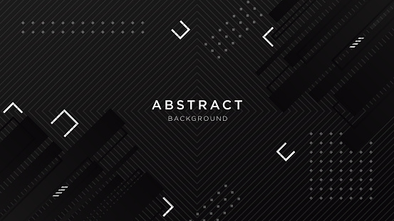 Abstract dark black gradient geometric shape background. Modern futuristic background. Can be use for landing page, book covers, brochures, flyers, magazines, any brandings, banners, headers, presentations, and wallpaper backgrounds