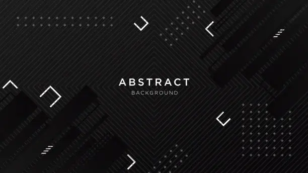 Vector illustration of Abstract dark black gradient geometric shape background. Modern futuristic background. Can be use for landing page, book covers, brochures, flyers, magazines, any brandings, banners, headers, presentations, and wallpaper backgrounds