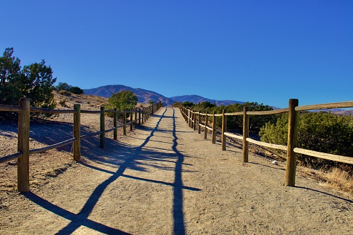 Hiking Trail in California Desert on Sunny Day